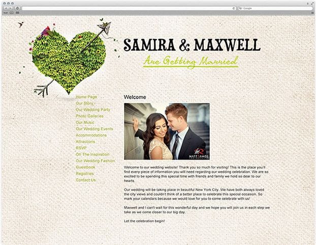 Wedding website