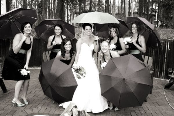 Rainy Vintage wedding photo