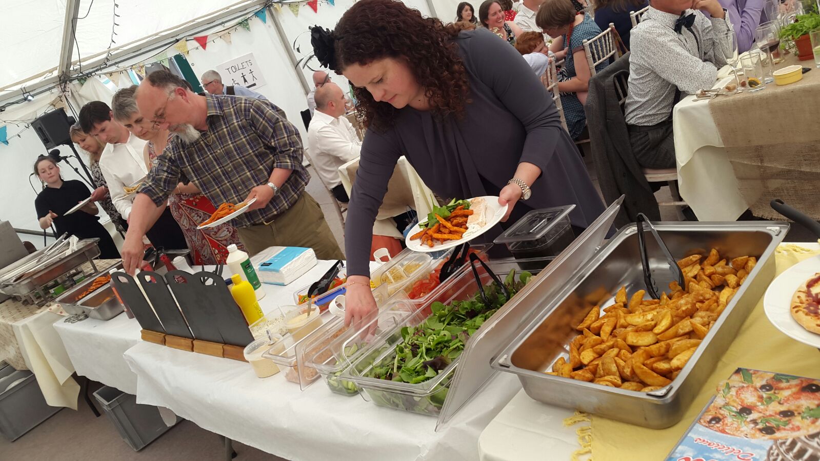 hot and cold food buffet with self service for guests to help themselves from caterers in manchester