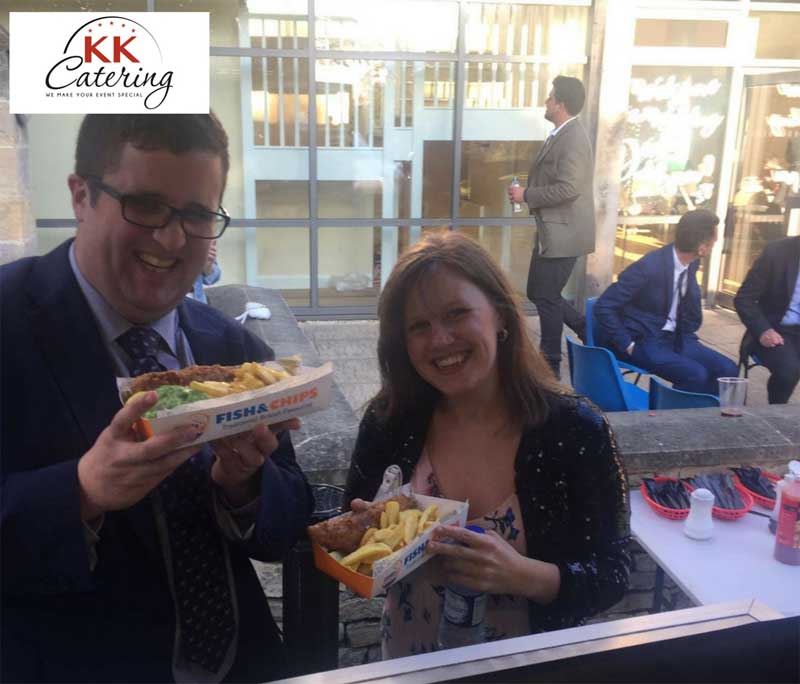 our fish and chips from the van at a corporate event