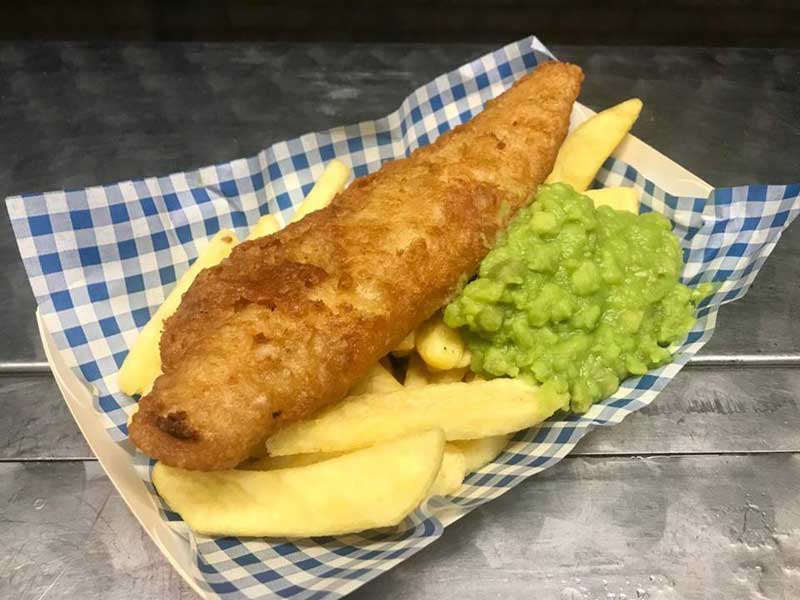 fish chips and mushy peas