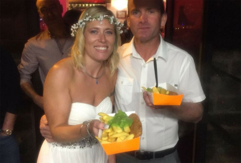fish and chip van bride and groom