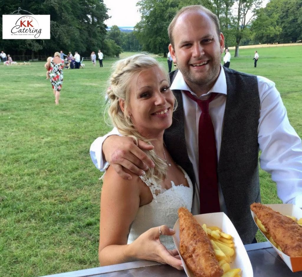 fish and chips bride groom