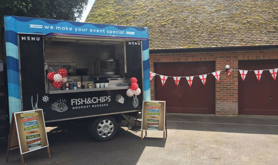 A fish and chip van for hire from kk catering