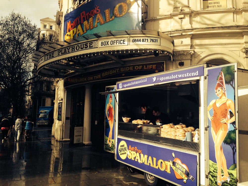 Spamalot-BurgerVan-playhousetheatre-london
