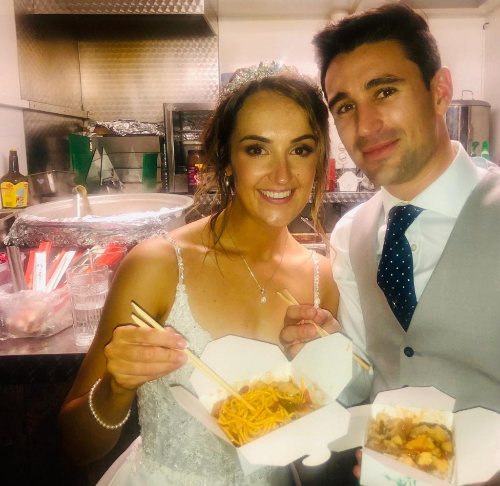 Wedding Couple Enjoy Noodles | noodle van hire