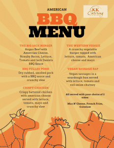 American BBQ Menu from KK Catering