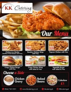 Fried Chicken Menu Cash Sales