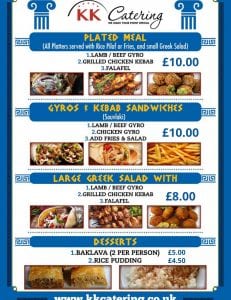 Greek Street Food Menu Cash Sales