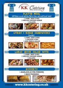 Greek Souvlaki street food menu