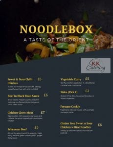 Noodle Box Asian Menu Cash Sales