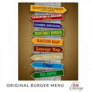 Original Burger Menu from KK Catering