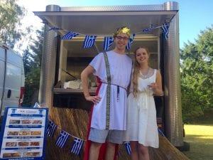 Greek fancy dress for street food catering