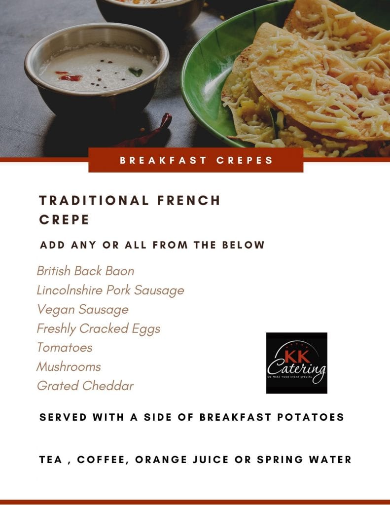 Breakfast Crepe Menu