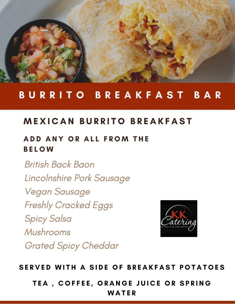 mexican breakfast burrito menu