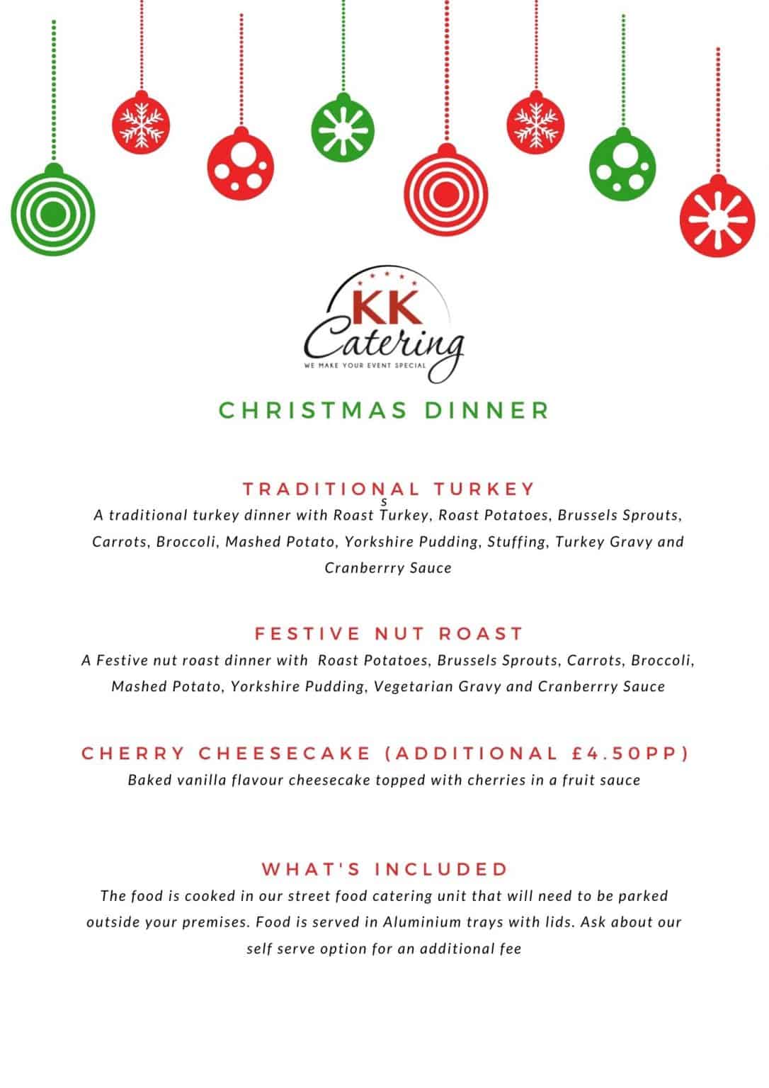 Christmas Catering Menus - KK Catering