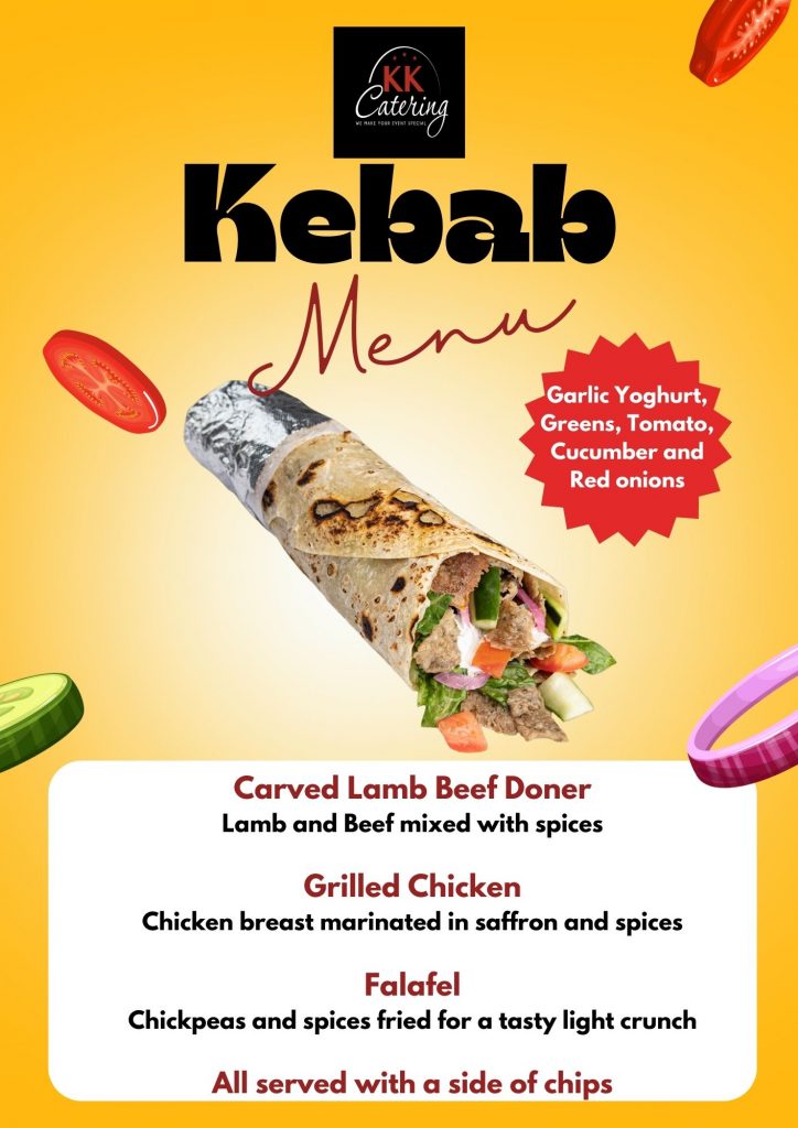 KK Catering doner kebab menu